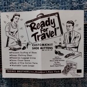 Vintage Shoe Mittens by Treinis Brothers - Unisex - 3 Pair NEW